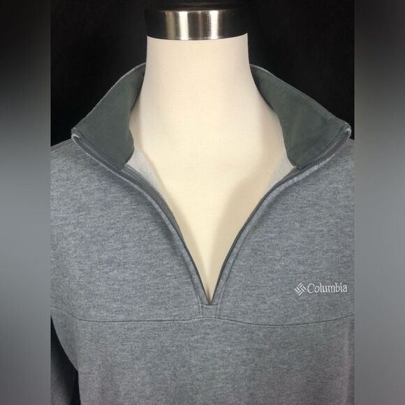 Columbia Men’s XL Gray Long Sleeve 3/4 Zip Standup Collar Fleece READ DESCRIPT - Picture 3 of 4